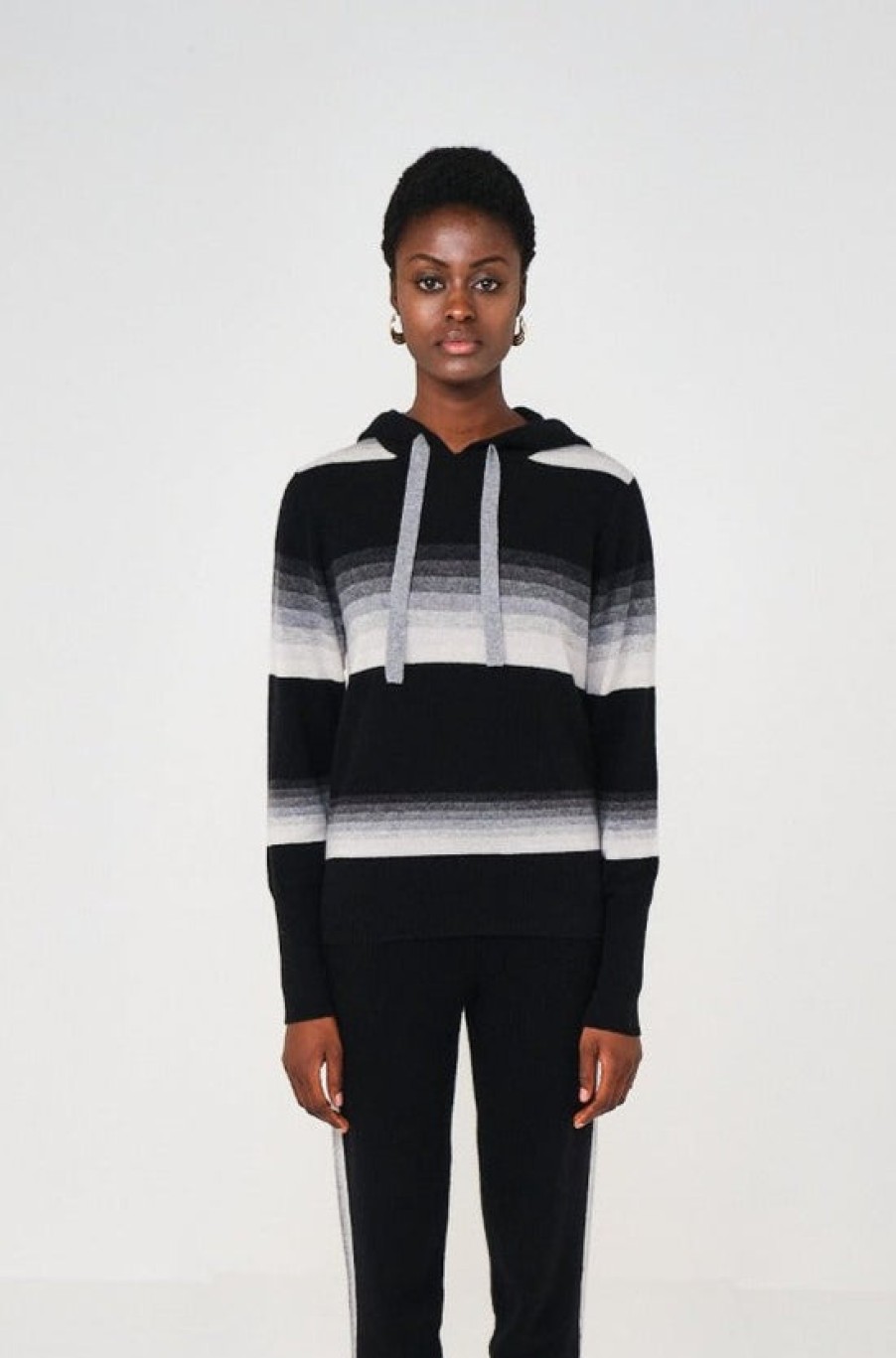 Clothing Brodie | Brodie, Strata Black Stripe Hoodie