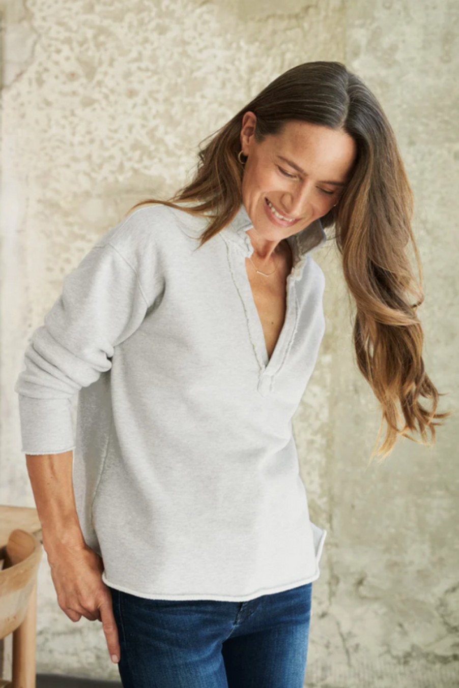 Clothing Frank u0026 Eileen | Frank & Eileen, Patrick Popover Henley- Triple Fleece, Gray Melange