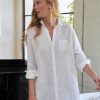 Clothing Frank u0026 Eileen | Frank & Eileen, Mary Woven Button Up Dress In Linen- White