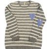Clothing Snapdragon Designs | Heart Stripe Crew Sweater- Silver
